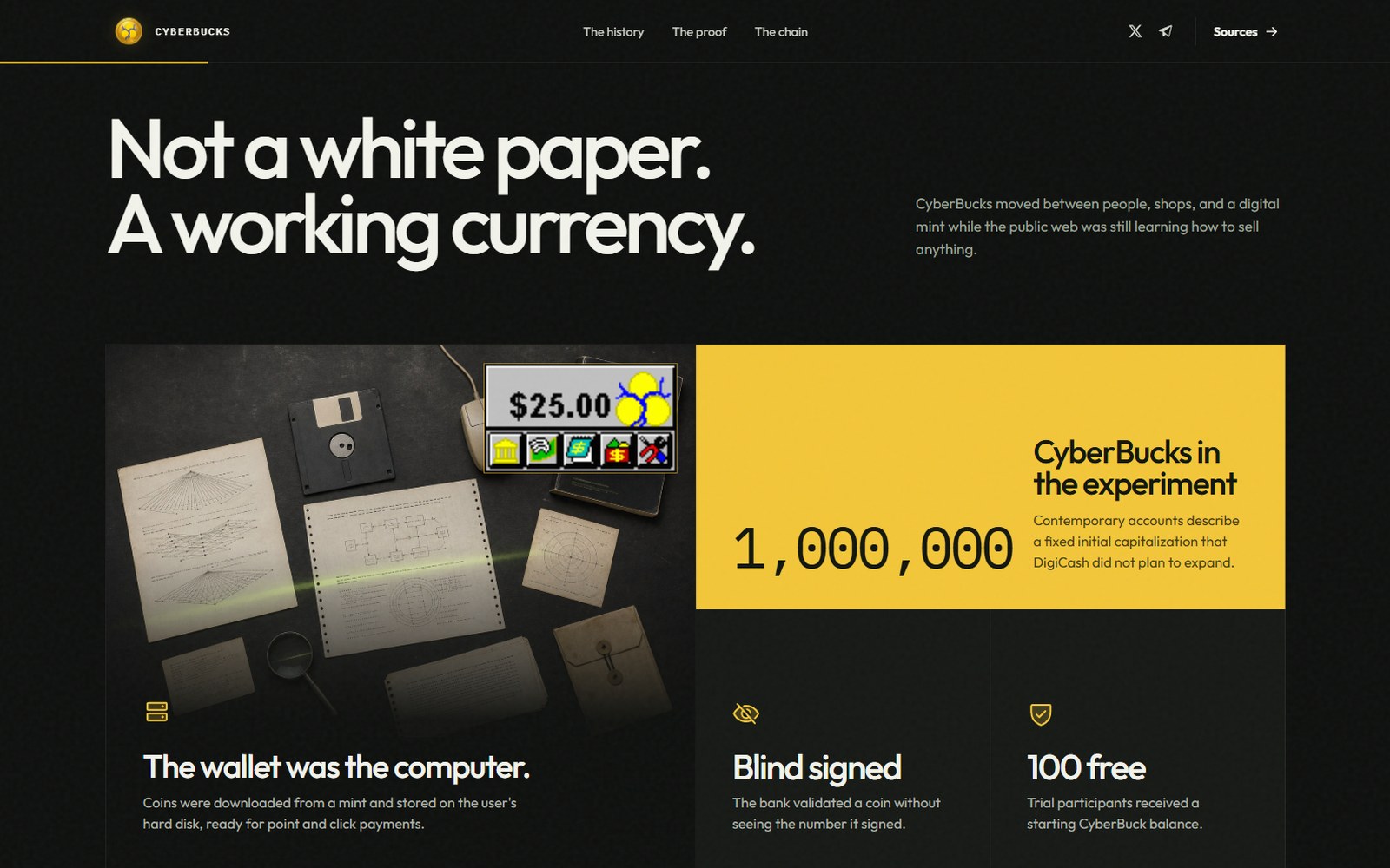 CyberBucks — 1994 digital-cash revival on Robinhood Chain
